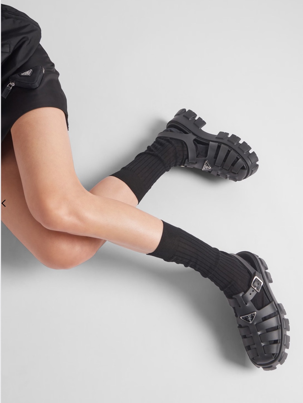 Prada Monolith Rubber Sandals - Picture 2 of 10